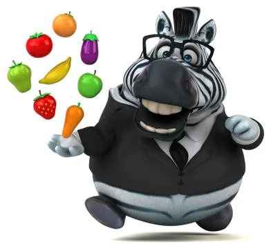 Fun zebra - 3D Illustration Stock Illustration