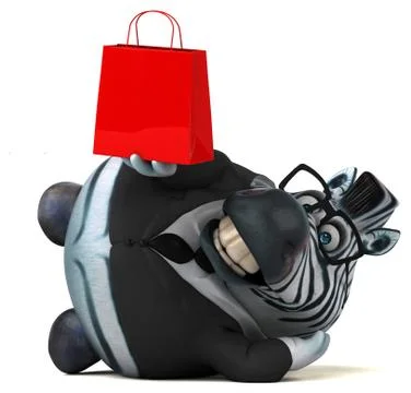 Fun zebra - 3D Illustration Stock Illustration