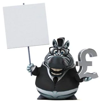 Fun zebra - 3D Illustration Stock Illustration