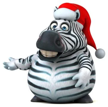 Fun zebra - 3D Illustration Stock Illustration