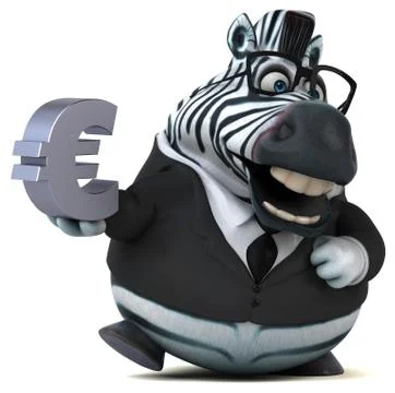 Fun zebra - 3D Illustration Stock Illustration