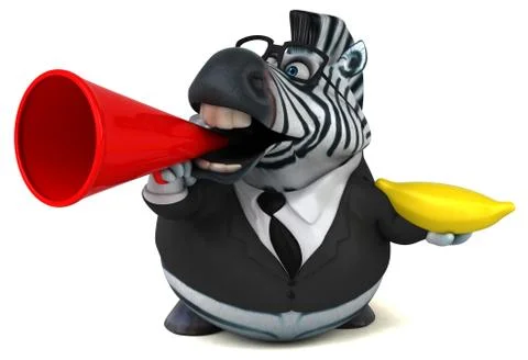 Fun zebra - 3D Illustration Stock Illustration