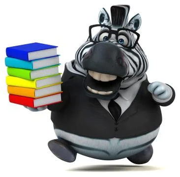 Fun zebra - 3D Illustration Stock Illustration