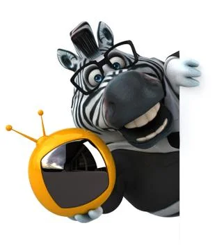 Fun zebra - 3D Illustration Stock Illustration