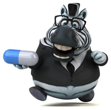 Fun zebra - 3D Illustration Stock-Illustration