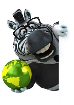 Fun zebra - 3D Illustration Stock Illustration