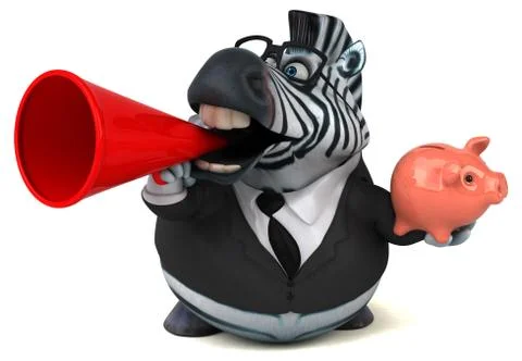 Fun zebra - 3D Illustration Stock Illustration