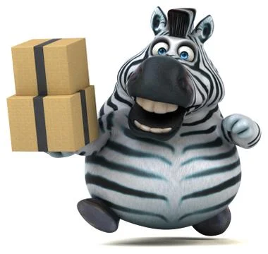 Fun zebra - 3D Illustration Stock Illustration