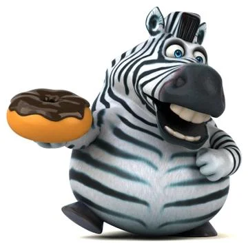 Fun zebra - 3D Illustration Stock Illustration