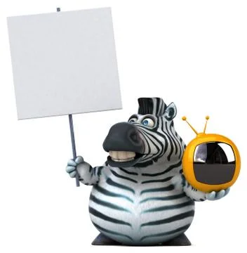 Fun zebra - 3D Illustration Stock-Illustration
