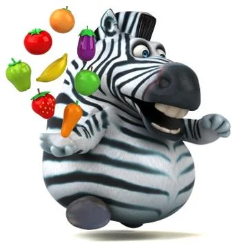 Fun zebra - 3D Illustration Stock-Illustration