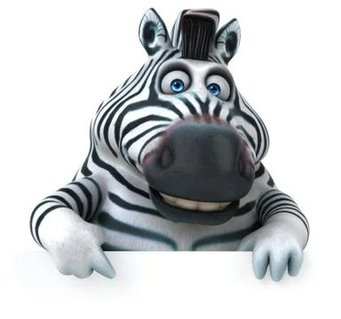 Fun zebra - 3D Illustration Stock Illustration