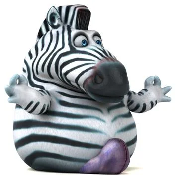 Fun zebra - 3D Illustration Stock Illustration