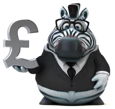 Fun zebra - 3D Illustration Stock Illustration
