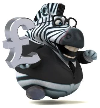 Fun zebra - 3D Illustration Stock Illustration