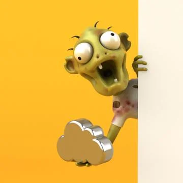 Fun zombie - 3D Illustration 스톡 일러스트