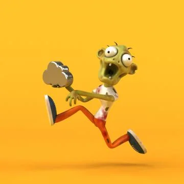 Fun zombie - 3D Illustration Stockillustratie