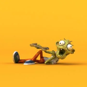 Fun zombie - 3D Illustration 스톡 일러스트
