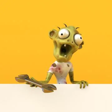 Fun zombie - 3D Illustration 스톡 일러스트