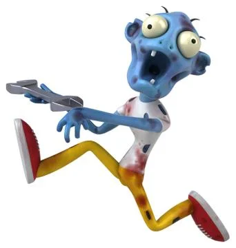 Fun zombie - 3D Illustration 스톡 일러스트