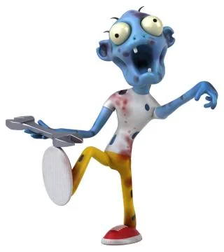 Fun zombie - 3D Illustration 스톡 일러스트