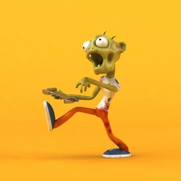 Fun zombie - 3D Illustration 스톡 일러스트
