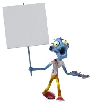 Fun zombie - 3D Illustration 스톡 일러스트