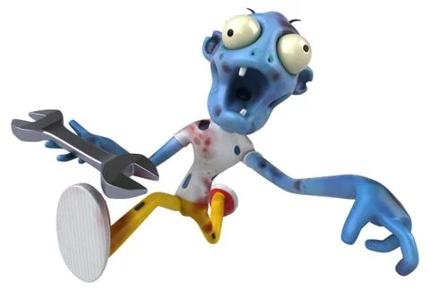 Fun zombie - 3D Illustration 스톡 일러스트