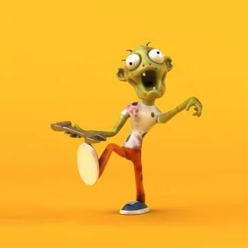 Fun zombie - 3D Illustration 스톡 일러스트