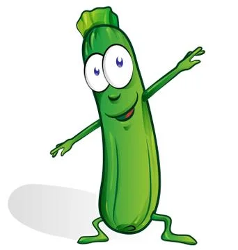 Fun zucchini cartoon Stock Illustration