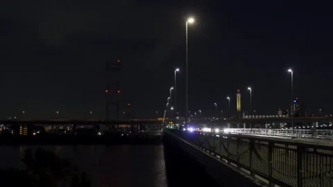 Funabori bridge night Stock Footage 147707428