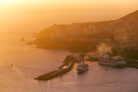 Funchal view in the sunset light Stock Photos