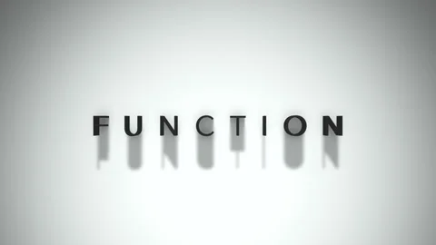 Function 3D title animation matte black text on a white background 스톡 동영상 300717424