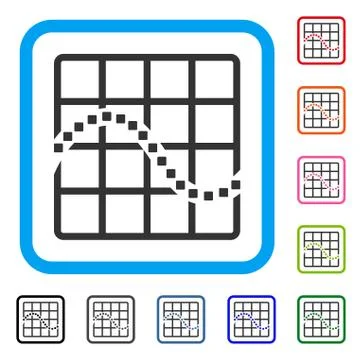 Function Chart Framed Icon Stock Illustration