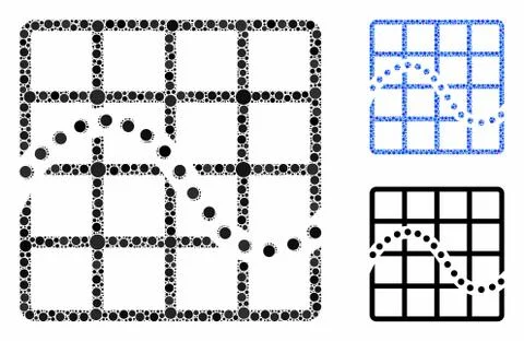 Function Chart Mosaic Icon of Spheric Items Stock Illustration