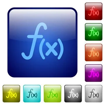 Function color square buttons Illustrazione stock