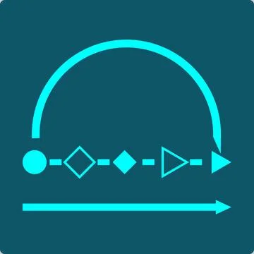 Function Composition – circle transformed through two shape-changing gates Stock Illustration