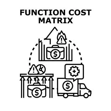 Function cost matrix developing business strategy analysis Stock Illustration