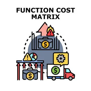 Function cost matrix developing business strategy analysis Stock Illustration