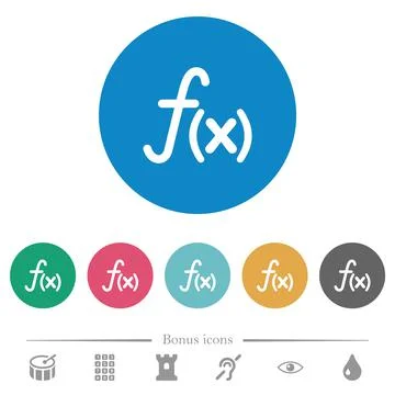 Function flat round icons Stock Illustration