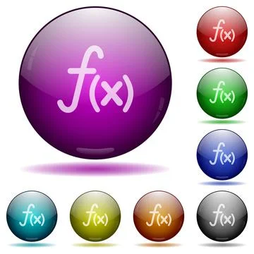 Function glass sphere buttons Stock Illustration