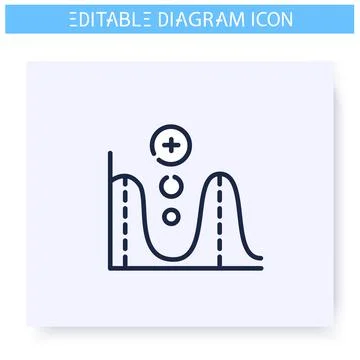 Function graph line icon. Editable illustration Stock Illustration