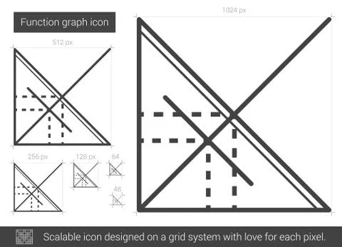 Function graph line icon Stock Illustration