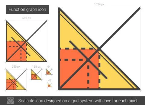 Function graph line icon Stock Illustration