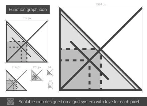 Function graph line icon Stock Illustration