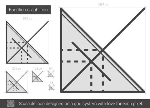 Function graph line icon Stock Illustration