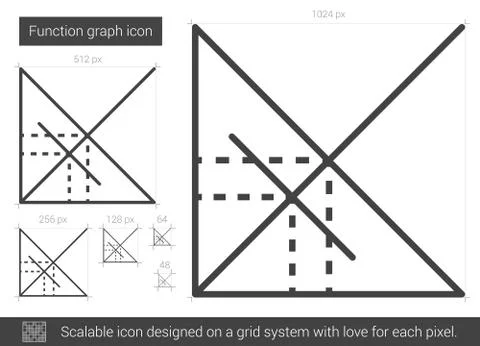 Function graph line icon. Stock Illustration