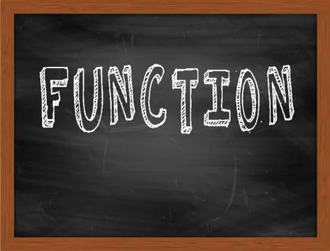 FUNCTION  hand writing text on black chalkboard Stock Illustration