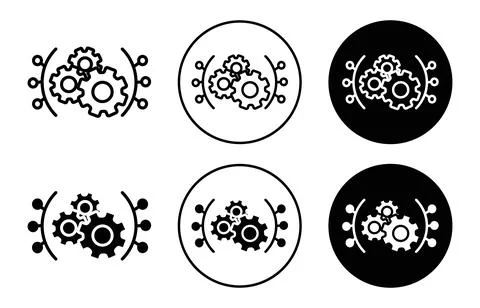 Function icon collection of outline thin line symbol or sign Ilustración de archivo