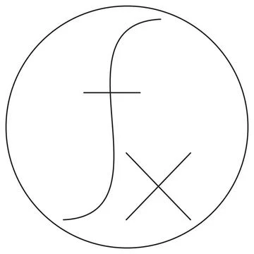 Function Icon. Vector pictogram with thin black lines Stock Illustration